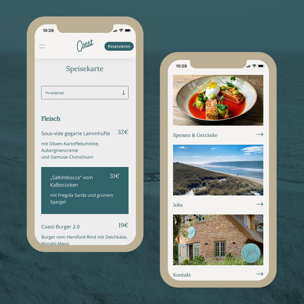 Mock ups mobiles webdesign restaurant website erstellen agentur moodular