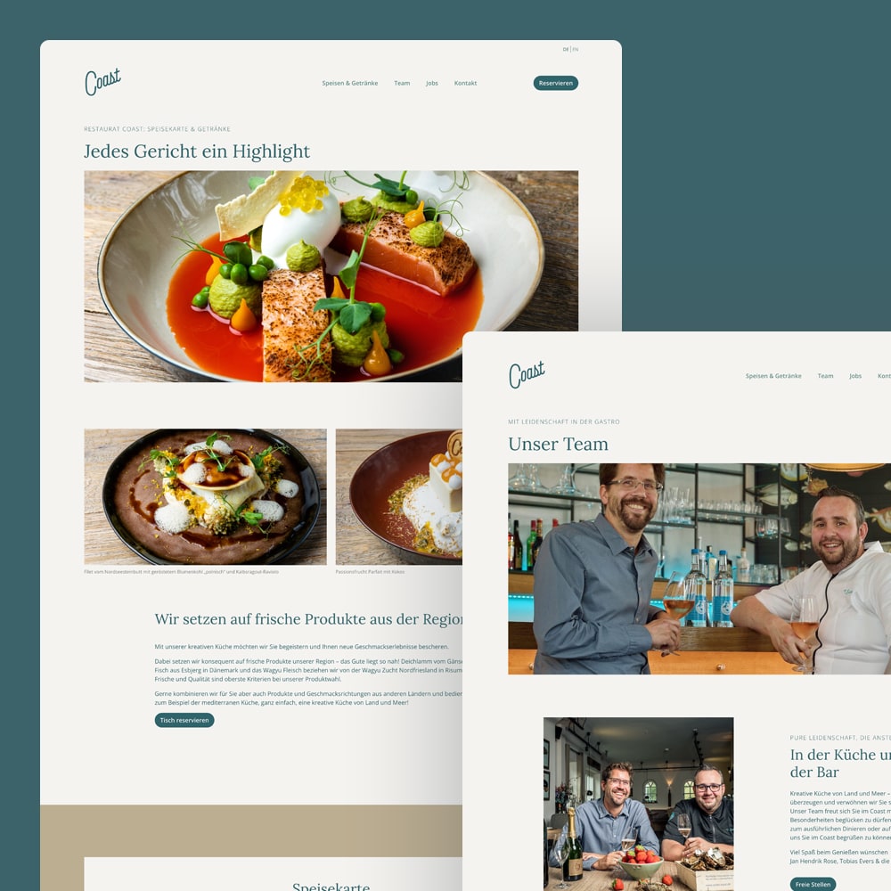 desktop webdesign erstellen agentur website für restaurant